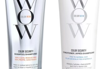 COLOR WOW Color Security Shampoo and Conditioner Duo Sulphate-Free, Lightweight Cleanse Hydration for Fine to Normal Hair – No Residue, Vegan, Cruelty-Free, 2 x 250ml