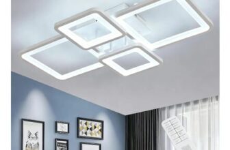 COMELY Ceiling Light Dimmable, 54 W Modern Ceiling Lamp with Remote Control