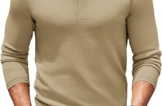 COOFANDY Mens Jumper Long Sleeve Poloshirt Knitted Pullover. XL – Sold by COOFANDYs Fashion / FBA