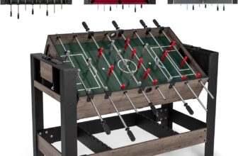 COSTWAY 3-in-1 Multi Game Table, 124CM Reversible Combo Game Table with Foosball, Pool Billiards & Ping Pong Top, Indoor Arcade Game Tables for Home, Party, Gathering