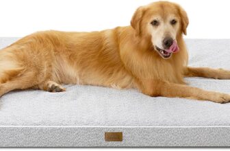 COZY KISS Orthopedic Dog Bed for Medium & Large Dogs, Washable Dog Mattress with Removable Cover, Dog Mat with Anti-Slip Bottom, Pressure Relief Foam Pet Cushion for Crate, Grey, XXL(54x44x4inch)