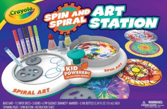 CRAYOLA Spin N Spiral Art Station 2-in-1 Art Station with Storage Create Spiro Art and Spin Inky Designs Ages 6