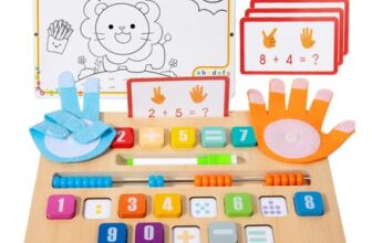 CVARRISE Double-Sided Wooden Learning Toy: Montessori Math with Abacus