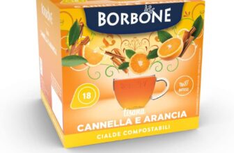 Caffè Borbone Orange and Cinnamon Infusion 72Tea Pods in 4 packs of 18 Immune-Boosting and Antioxidant Herbal Tea Capsules Compatible with ESE and Pump Espresso Systems