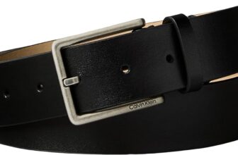Calvin Klein Mens Warmth Square Buckle 3.5 cm Smooth Belt