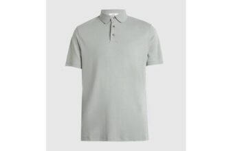 Calvin Klein Supima Chest Embriodered Polo Ecru