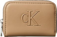 Calvin Klein Womens Purse Bold CK Medium Zip Around with Logo, Brown (Tannin), One Size