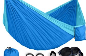 Camping Hammock,295 140cm Hammocks,Portable Hammock with Straps,770Lb Load Capacity, Quick Drying Parachute Nylon Outdoor Hammock,for Travel Hiking Garden Indoor (Blue)