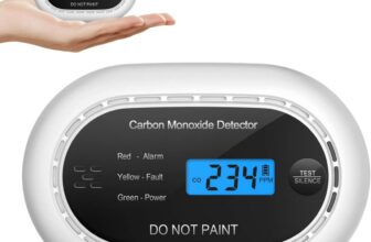 Carbon Monoxide Detector with LCD Digital Display, CE Certified CO Alarm with Sealed in 10 Year Battery, Standalone Audible CO Detector for Home,Black,1 Pack