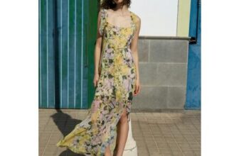 Carla Chiffon Curved Seam Floral Maxi Dress