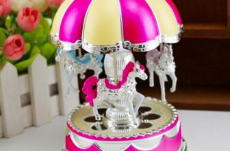 Carousel Horse Music Box,Colorful Changing LED Lights Musical Snow Globe,Musical Ornament Gifts for Women Girls Mom Daughter Birthday Mothers Day Valentines Day(Pink,Dome)