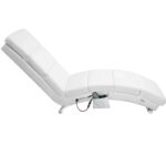 Casaria Chaise Lounge London White with Massage & Heating Function