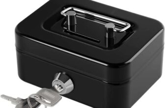 Cash Box with Key 11.5 8.5 6cm (Black-mini)