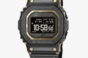 Casio Mens G-Shock Full Metal Origin 5000 Series Black & Gold Digital Solar Bracelet Watch GMW-BZ5000BD-1ER
