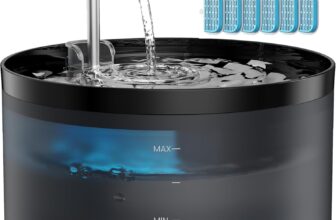 Cat Water Fountain for Drinking: Cat Fountain – 108oz/3.2L Pet Water Fountain – Faucet-Shaped – Activated Carbon Filter – Contains 6 Carbon Filters 3 Sponge Filters