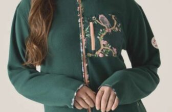Cath Kidston Full Zip Fleece Deep Pine/ Ivory Cream (limited stock) with code