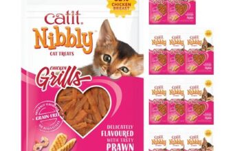 Catit Nibbly Grills 83% Chicken & Prawn Grain-Free Cat Treats – 12 Pack