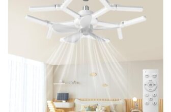 Ceiling Fan with Light and Remote, 68cm