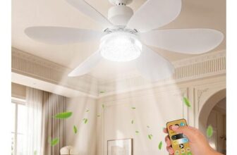 Ceiling Fan with Lights and Remote, E27, 20.5 Crystal Lampshades
