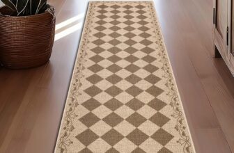 Cekene Runner Rugs for Hallway 65x180cm Non-Slip Kitchen Rug Washable Modern Carpet Runners for Hall Entryway Laundry Bedroom(Brown)