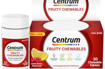 Centrum Fruity Chewables Multivitamin, Chewy Vitamins for Adults, with Vitamin C, D & Zinc, 30 chewables