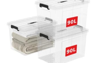 Cetomo 90L 3-Pack Storage Boxes with Lids, Transparent