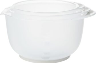 Chef Aid Contain 3 Mixing Bowls, Non-Slip Base, Soft Grip Handle, Microwave and Dishwasher Safe, Compact, Stackable, Ideal for baking and cooking, Off-white, 1.5 Litre, 2 Litre, 2.5 Litre
