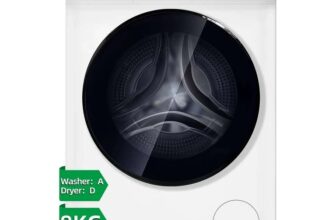Chiq 8kg/5kg Freestanding Washer-Dryer, 1400 Spin, BLDC Inverter Motor, A/D Rated White / Black