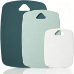 Chopping Boards for Kitchen,Easy Clean and Dishwasher Safe with Handle, BPA Free,Cutting Board Set of 3 Design for Meat, Bread, Fruits and Vegetables