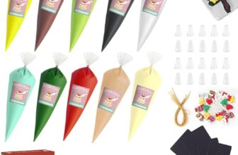 Christmas Whipped Cream Glue for Crafts Kit, 10pcs Fake Frosting for DIY Phone Case, Includes Piping Tips, Refrigerator Magnets & Xmas Tree Ornaments, Suitable for Christmas Decor & Gifts, DIY Crafts