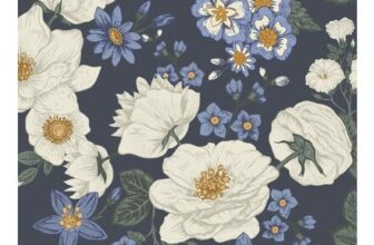 CiCiwind Navy Floral Peel-and-Stick Wallpaper, 44cm3m, Vinyl