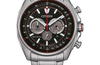 Citizen Eco-Drive Watch, Analog Chronograph, 100M WR, Model: CA4561-89E