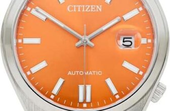 Citizen Mens Automatic Tsuyosa Sapphire Orange Watch