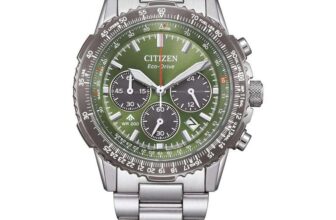 Citizen Promaster Air Navihawk Mens Watch, 200M, Eco Drive, 40mm, Chronograph, Green Dial, Model: CA4664-60W