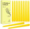 Citronella Candles Outdoor, 12 PCS Lemongrass-Scented Tapered Candle, Natural Soy Wax Candle Set with 96 Hours Burning Time, Idea for Dinner Candles, Valentines Day & Mothers Day Decor