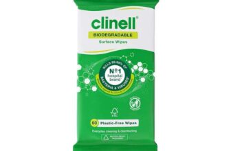 Clinell Universal Biodegradable Cleaning Disinfectant Wipes for Surfaces, Pack of 60, Kills 99.99% of Bacteria & Viruses (£1.76 w/s&s)