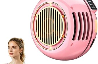 Clip On Waist Neck Fan, Small Whirlwind Clip Waist Neck Fan with 3 Speeds Portable Silent Mini Bladeless Clip On Fan for 360 Rotating Wearable USB Hands Free Fans for Household Traveling (Pink)