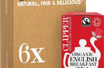 Clipper Organic Fairtrade English Breakfast Black Tea 6 x 25 Teabags Organic Fairtrade English Breafast Black Tea, Bulk Catering Pack,