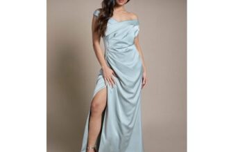 Coast Petite Satin Bardot Bridesmaid Maxi Dress