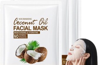 Coconut Oil Face Masks, 3 PCS Hydrating Sheet Mask Set with Castor Oil & Hyaluronic Acid, Natural Skincare Gift Sets for Women & Teenage Girls, Ultra Moisturising Face Care for Dry Winter Skin