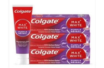 Colgate Max White Purple Reveal Teeth Whitening Toothpaste 75ml X 3 Bundle