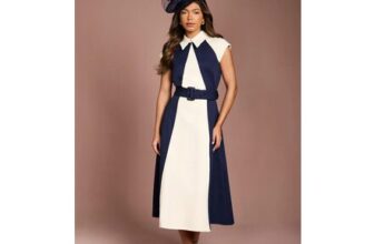 Colour Block Panelled Midi Dress