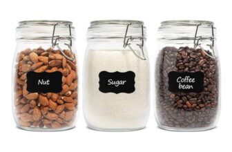 ComSaf 1L round Glass Jars with Airtight Lids (3 Pack),