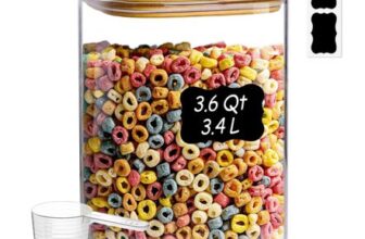 ComSaf 3.4L Square Glass Jars with Bamboo Lids,