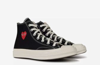 Comme des Garcons PLAY Single Heart Converse Chuck 70 High Top Trainers – Black – sizes 8.5/9/10/11/12
