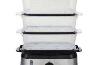 Cookworks FS1400-GS 3 Tier Steamer – Stainless Steel