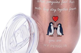 Coolparty You are My Penguin Gift for Her Him, 350ml Insulated Wine Tumbler Romantic Love Present for Boyfriend Girlfriend Husband Wife Couples on Anniversary Birthday Valentines Day