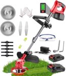 Cordless Strimmer Electric Heavy Duty Metal Blade Cordless Garden Trimmer 24v Adjustable Head And Telescopic Handle Grass TrimmersWith Battery And Charger Suitable For Garden Lawn