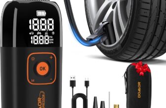 Cordless Tyre Inflator, Car Tyre Inflator Air Compressor, Portable USB Rechargeable Electric Bike Pump 150 PSI, Tyre Pump with Pressure Gauge for Car Tire, Bike, Motorbike, Ball