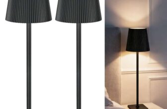 Cordless USB Rechargeable LED Table Lamp Black Vela TL02, 2 Pack IP54, 5200mAh battery, 8-10h Runtime, Wireless, Touch Dimmer